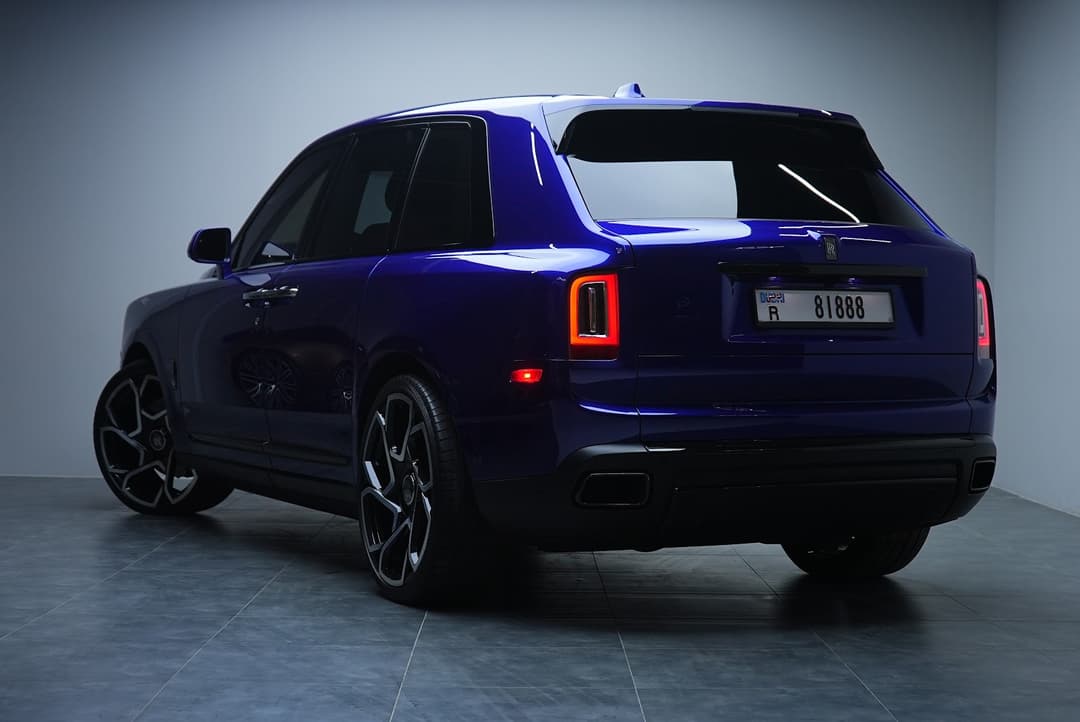 Rolls-Royce Cullinan Black Badge Blue listed for rent in Dubai